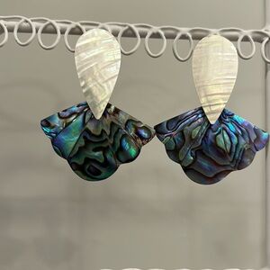 Abalone pierced earrings
